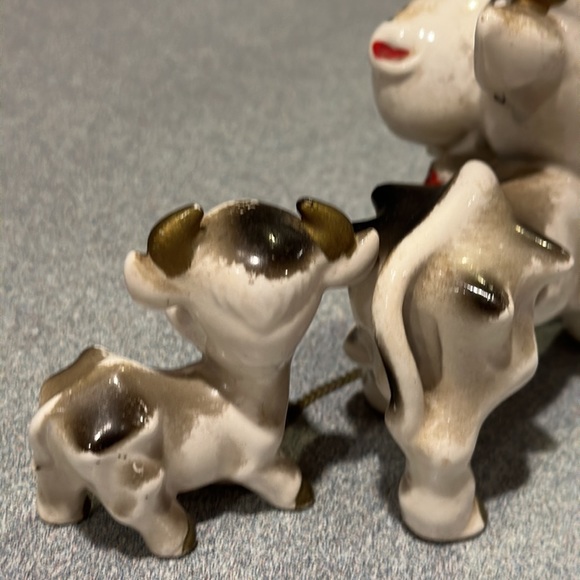 Vintage Japanese Animal Ceramic ANTHROPOMORPHIC cow Family Figurines - Picture 12 of 16